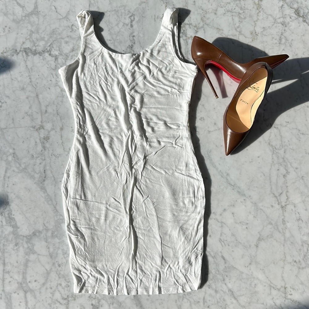 White Scoop Neck Mini Dress